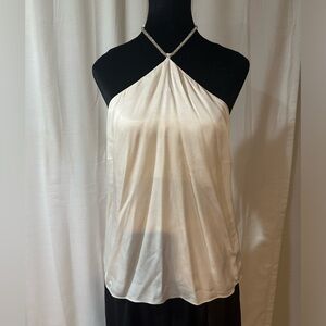 New silky elegant top from H&M pearl color with adjustable silver strap size M